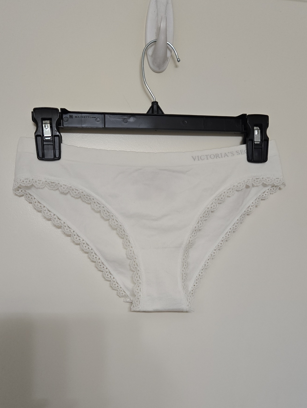 Victoria's Secret White Lace-Trim Bikini Panties